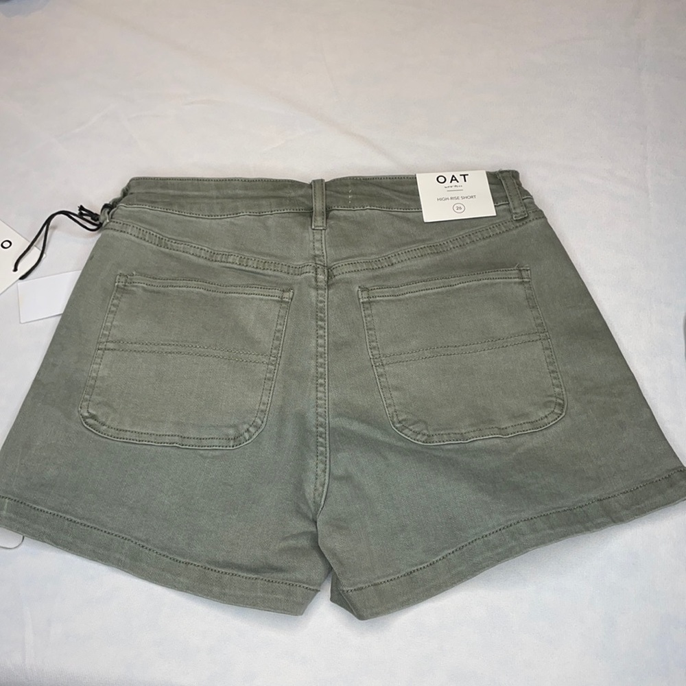 OAT Women's High Rise Shorts Seagrass Size 24 & 26 - Picture 2 of 7